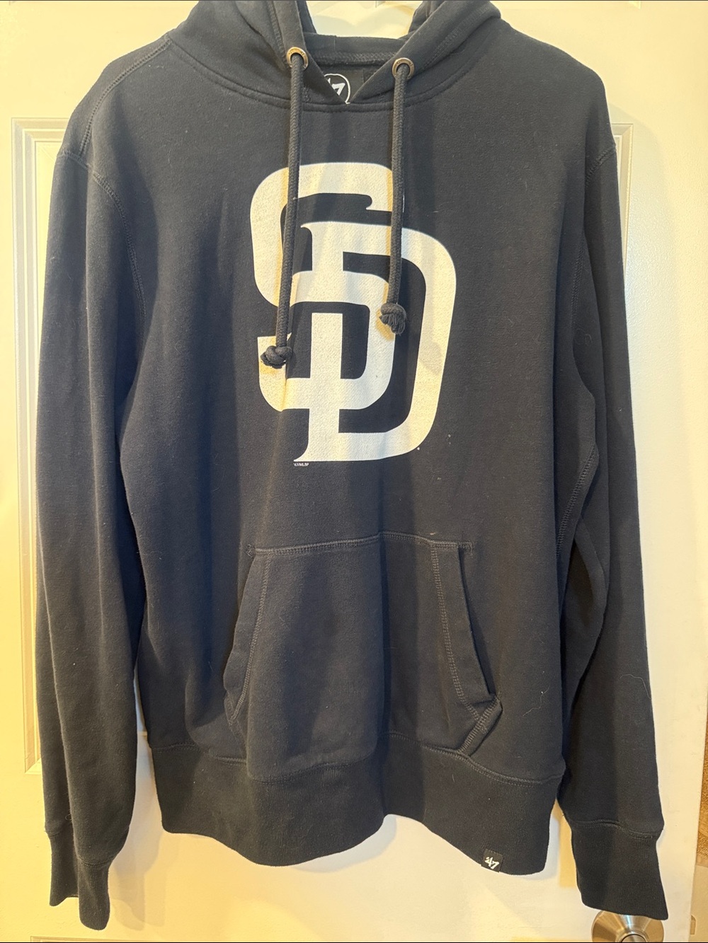 47 Men’s San Diego Padres Black Pullover Hoodie with White SD Logo